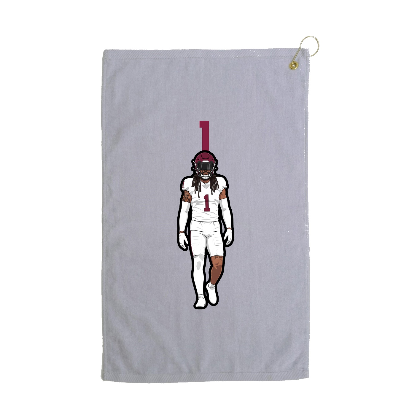 Golf Towel — Number Top in Grey