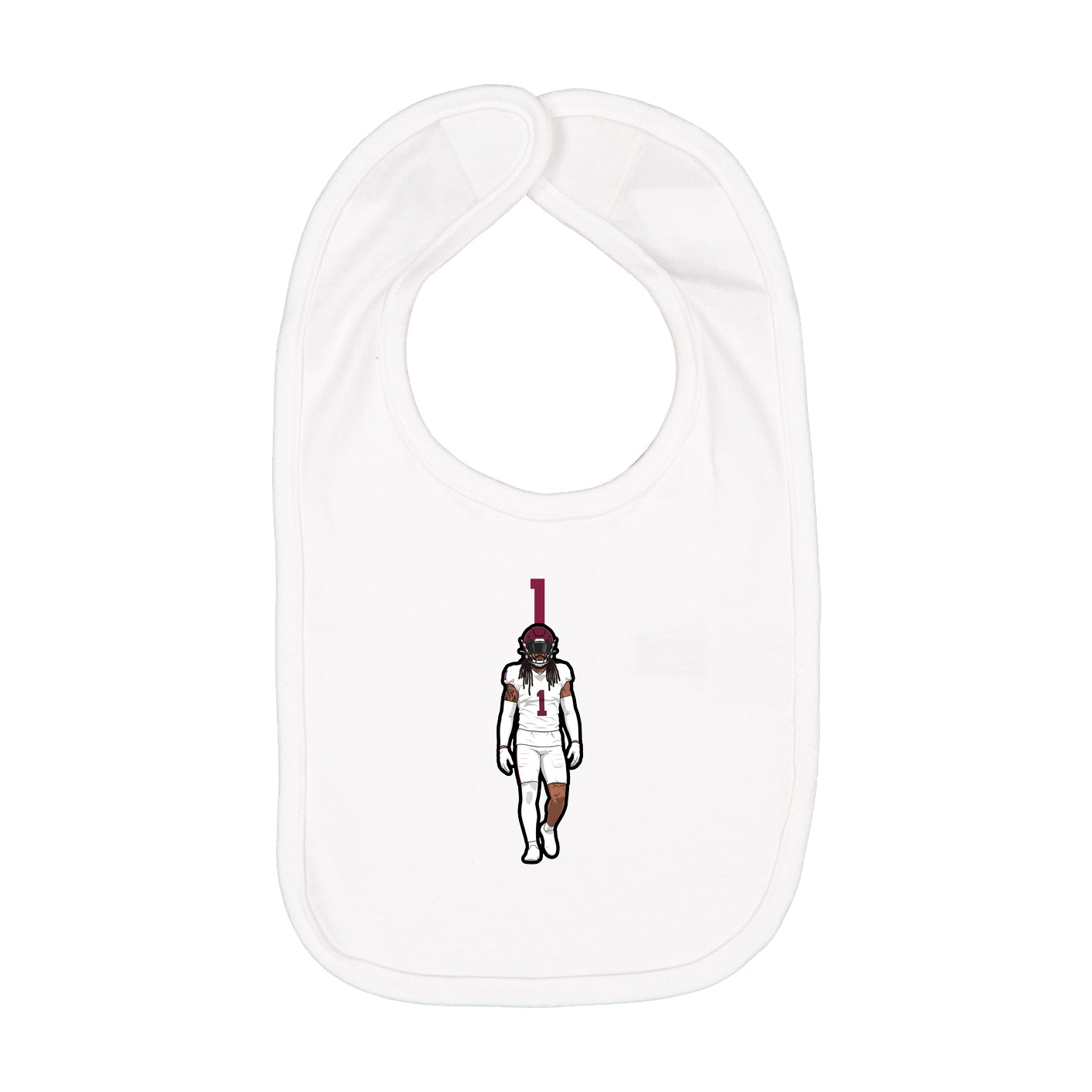 Infant Bib — Number Top in White