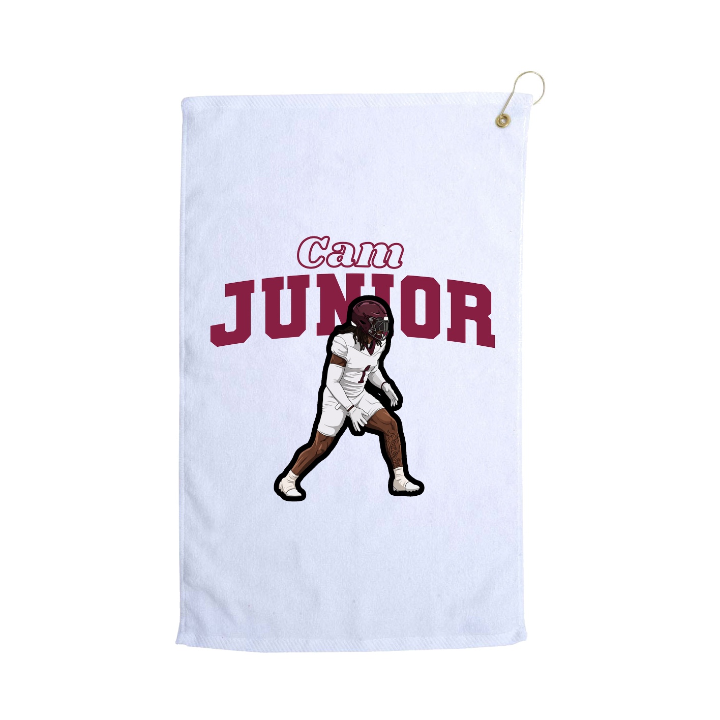 Golf Towel — Name Arch in White