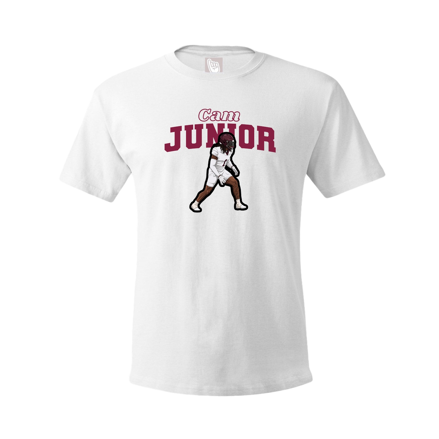 Youth Tee — Name Arch in White