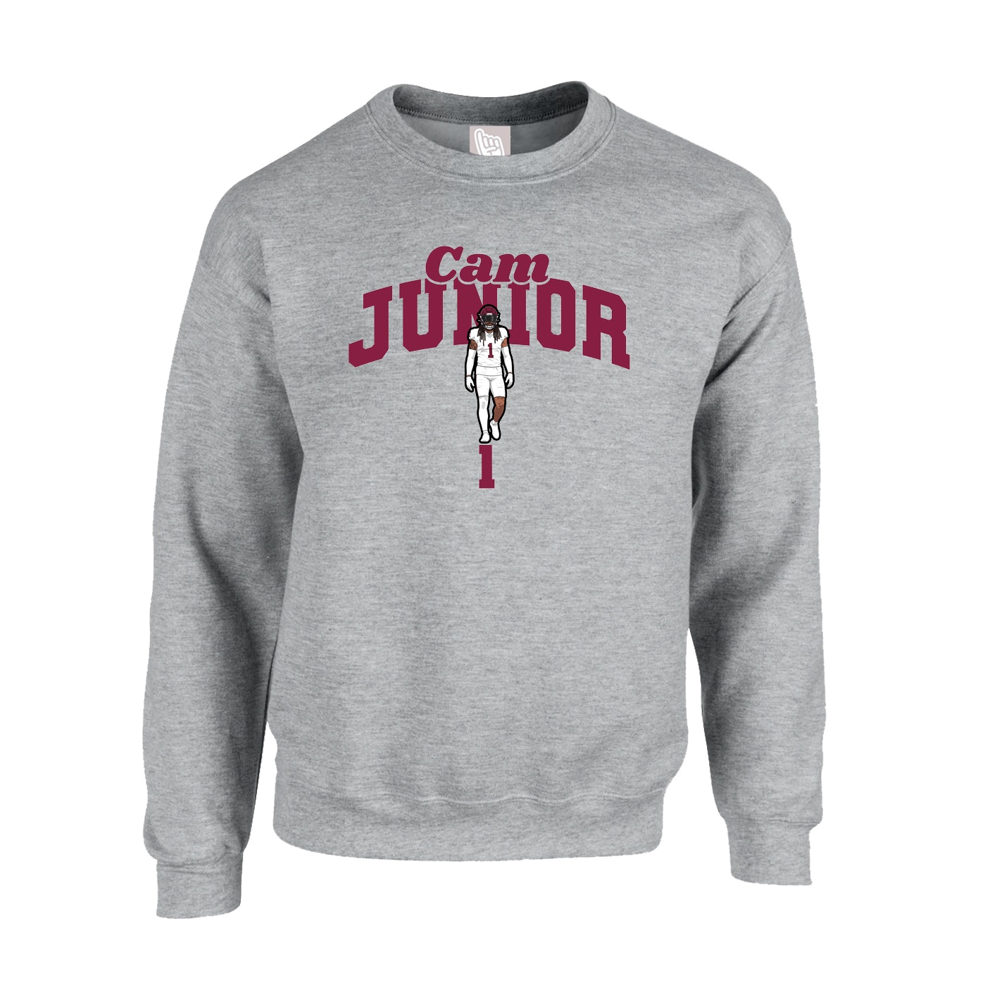 Fleece Crew — Signature Arch in Grey