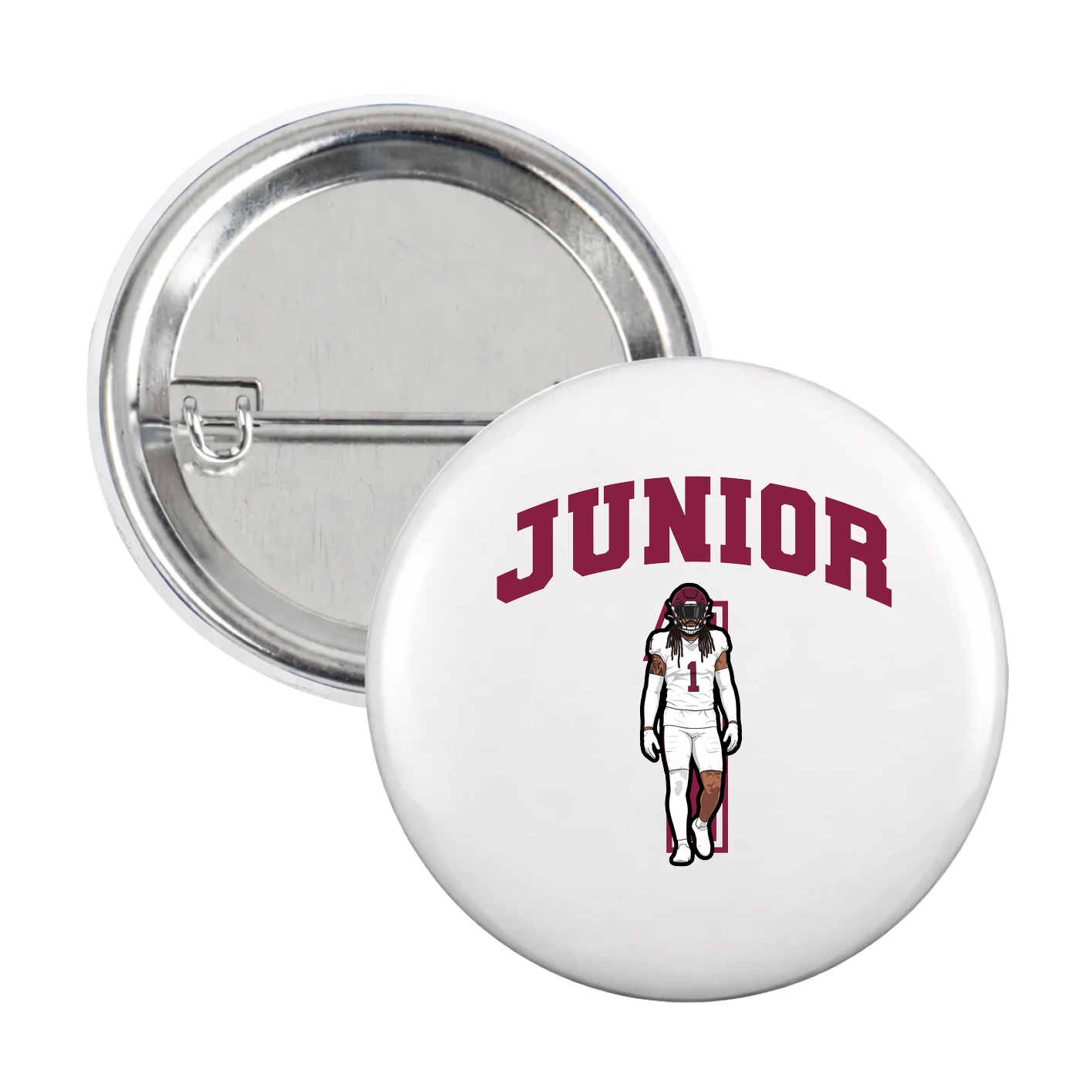 Game Day Button — Number in White