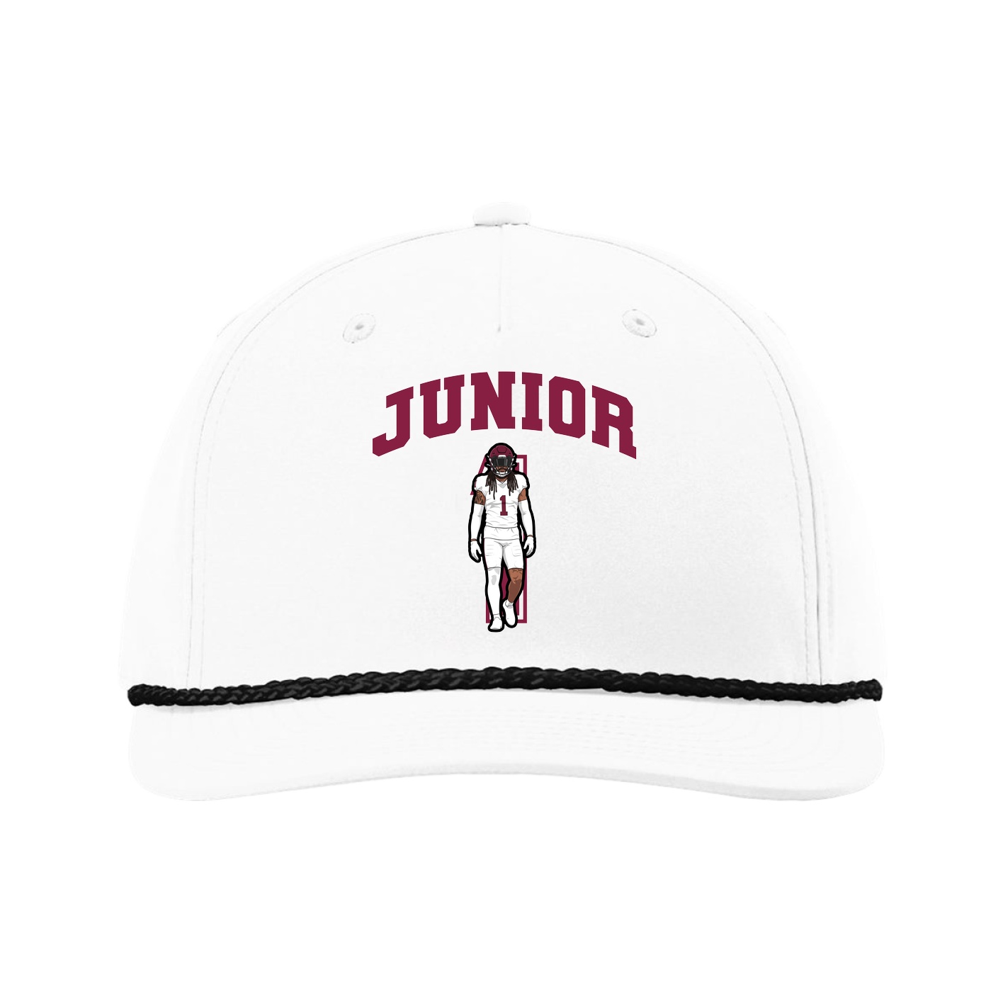 Five-Panel Classic Rope Cap — Number in White
