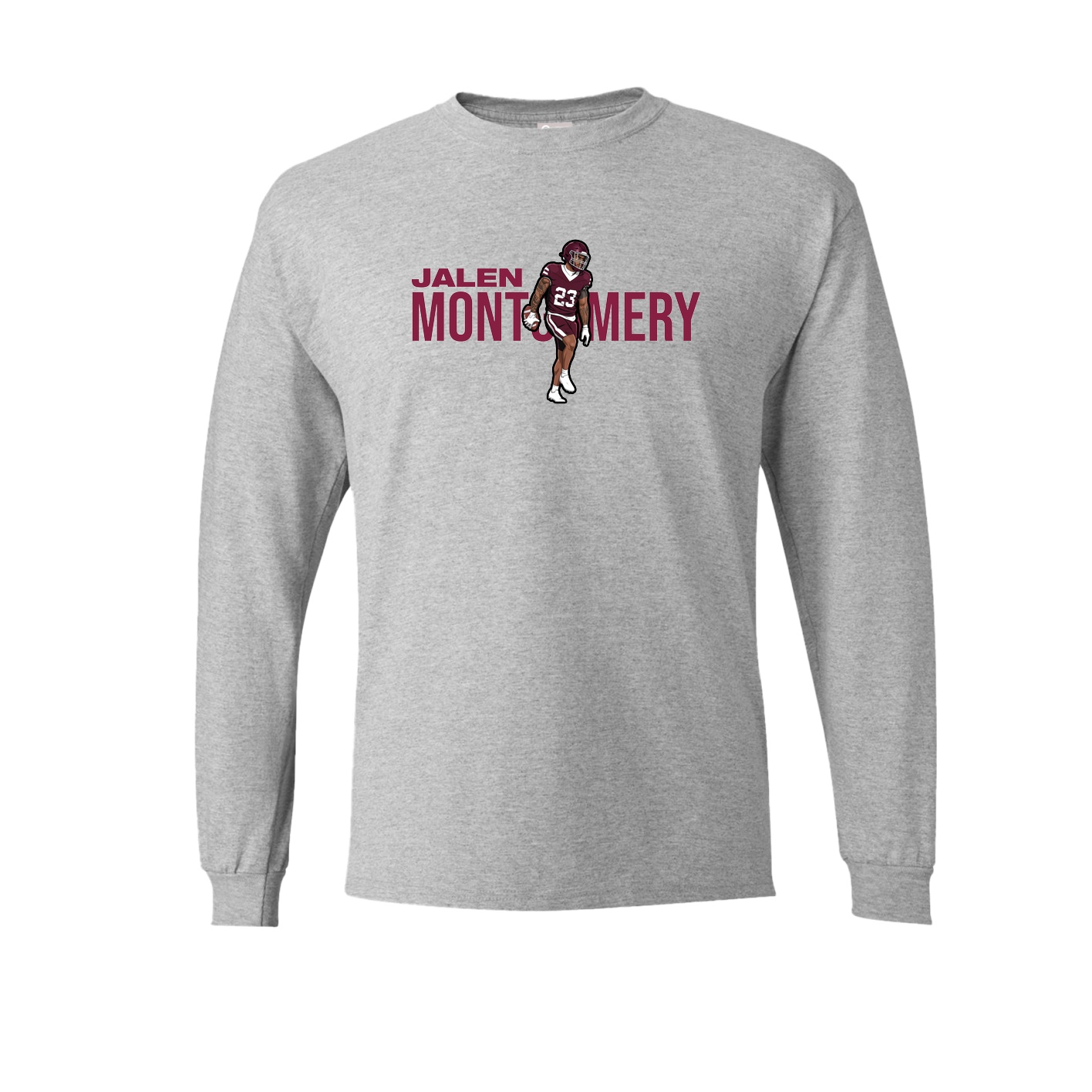 Long Sleeve Tee — Player Name in Grey