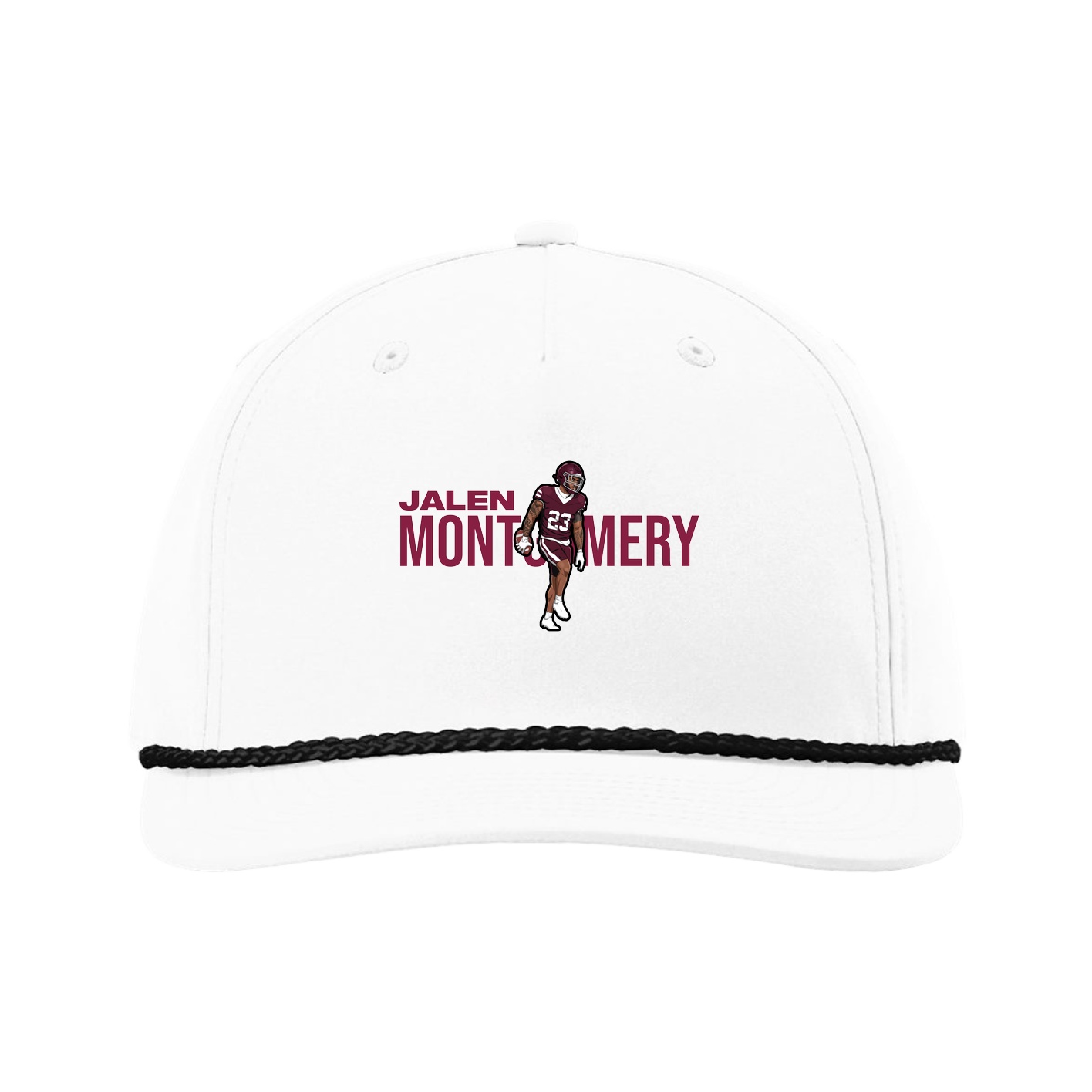Five-Panel Classic Rope Cap — Player Name in White