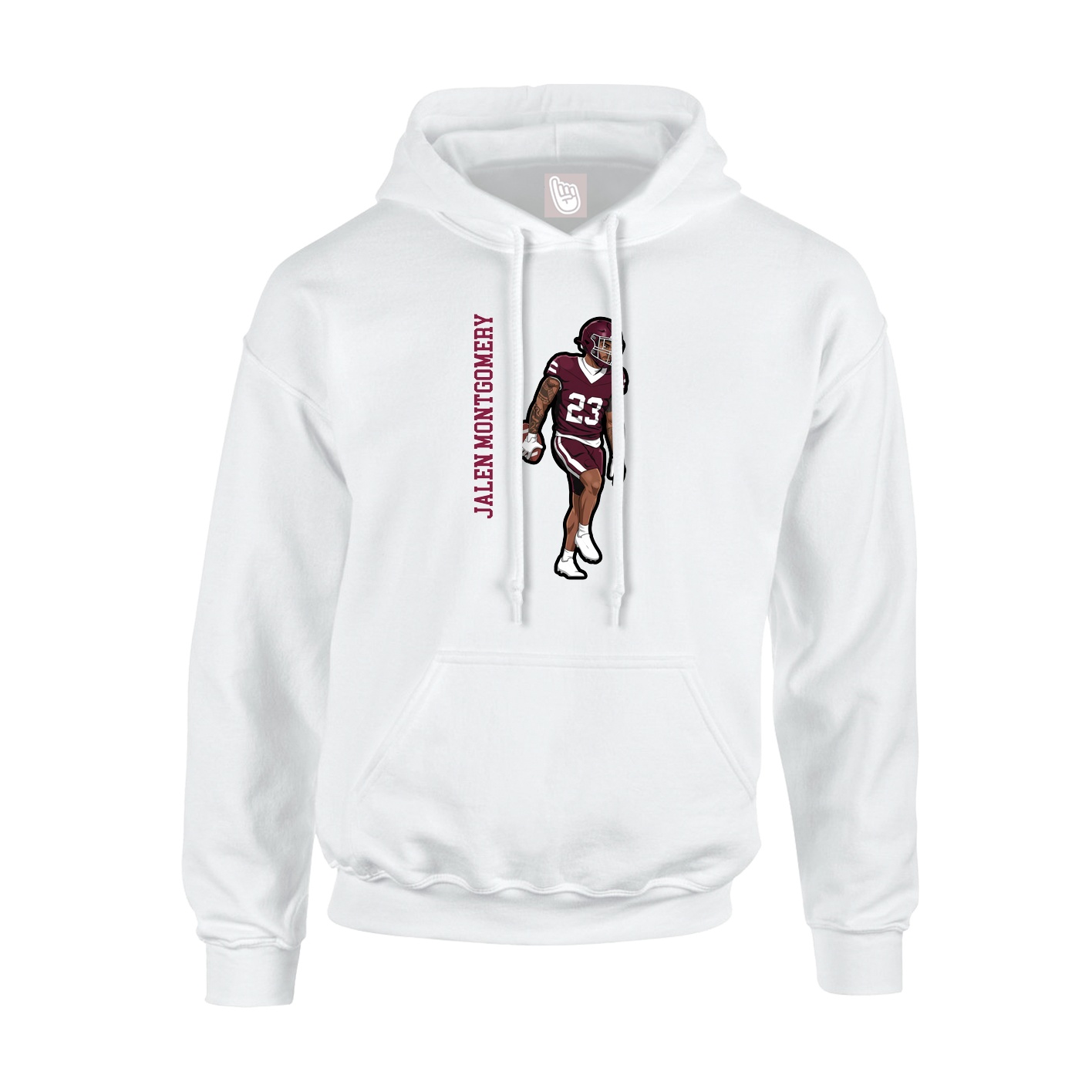 Hoodie — Name Vertical in White