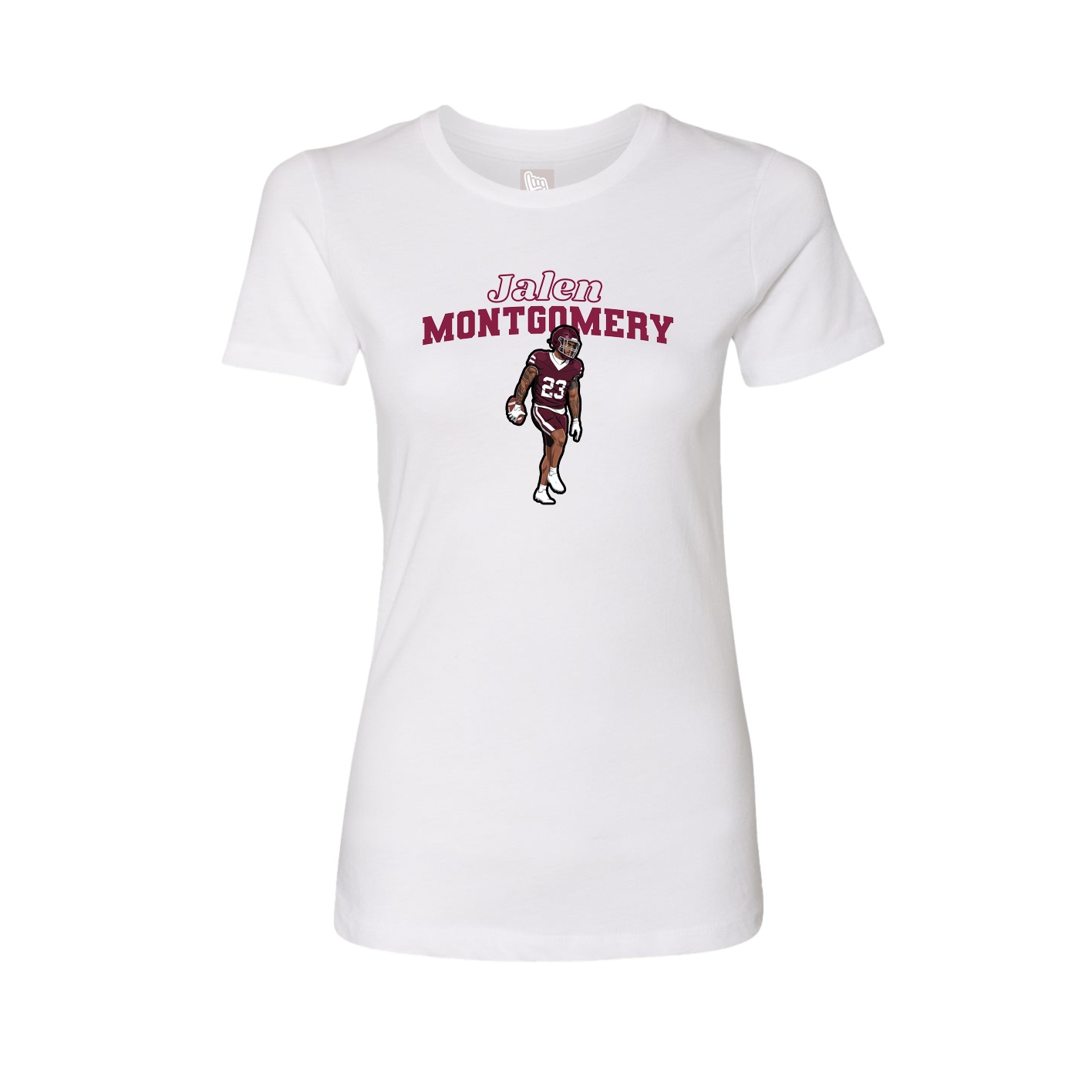 Fitted Women's Tee — Name Arch in White