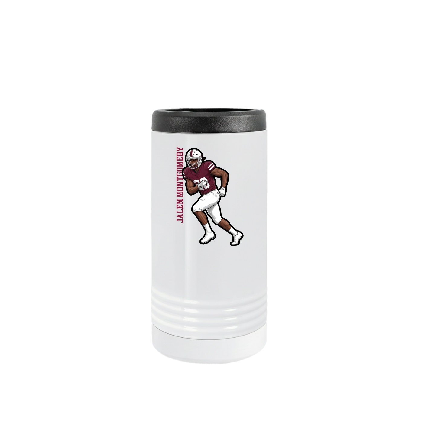 Slim Beverage Holder — Name Vertical in White