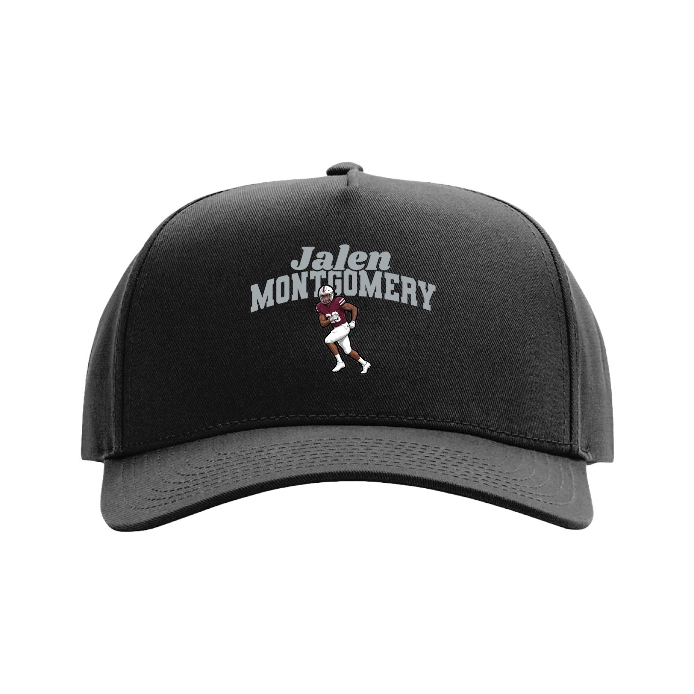 Full Fabric Five-Panel Champ Cap — Signature Arch in Black