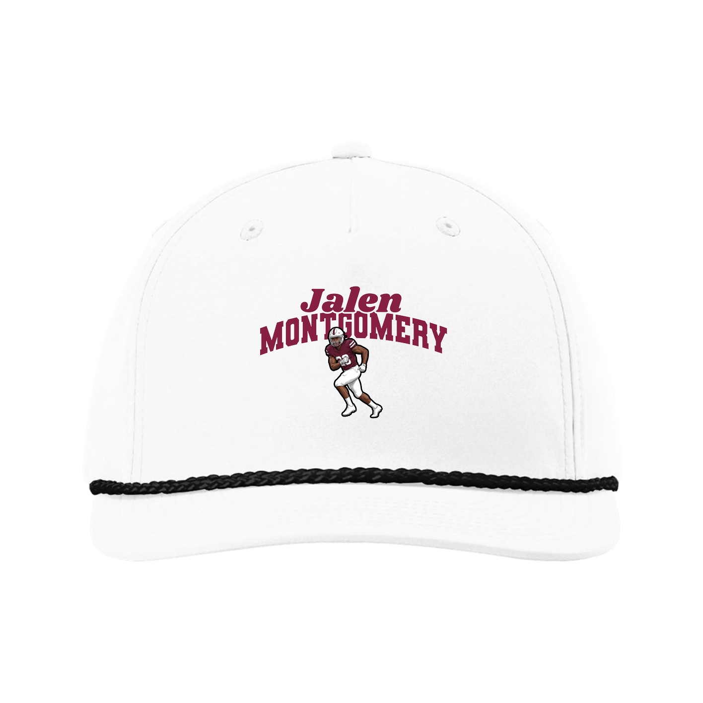 Five-Panel Classic Rope Cap — Signature Arch in White