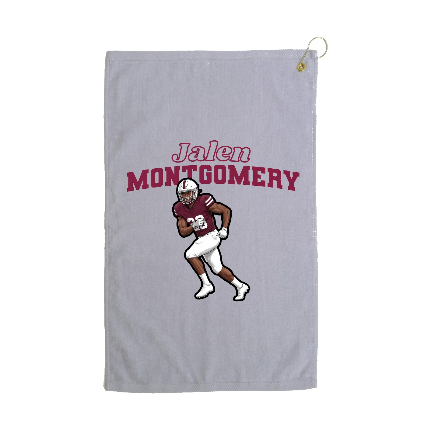Golf Towel — Name Arch in Grey
