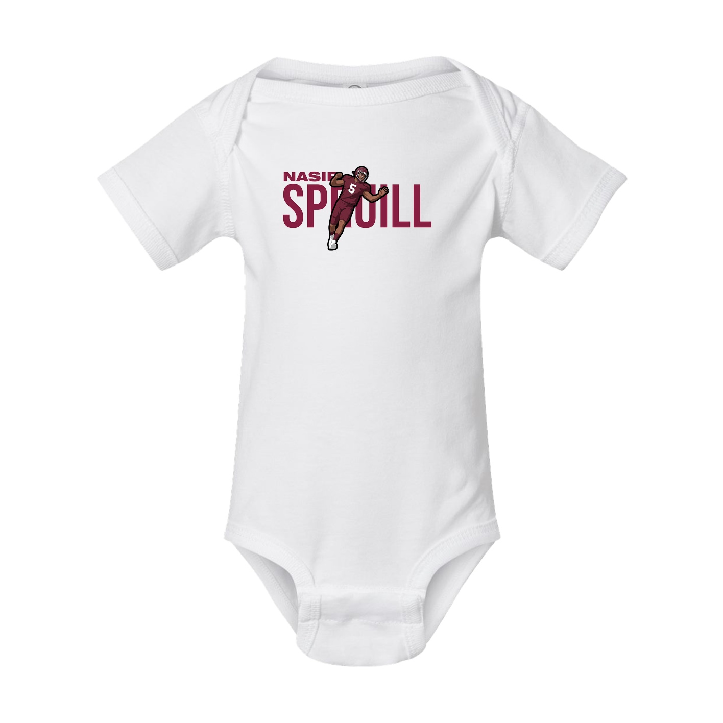 Baby Onesie — Player Name in White