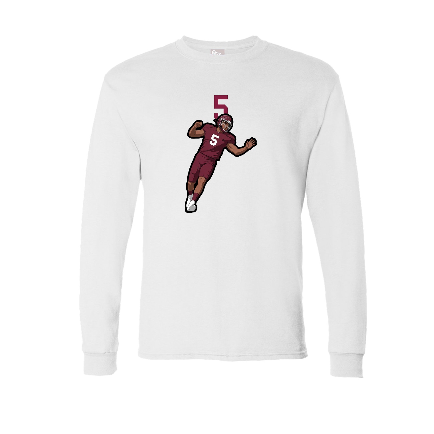 Long Sleeve Tee — Number Top in White