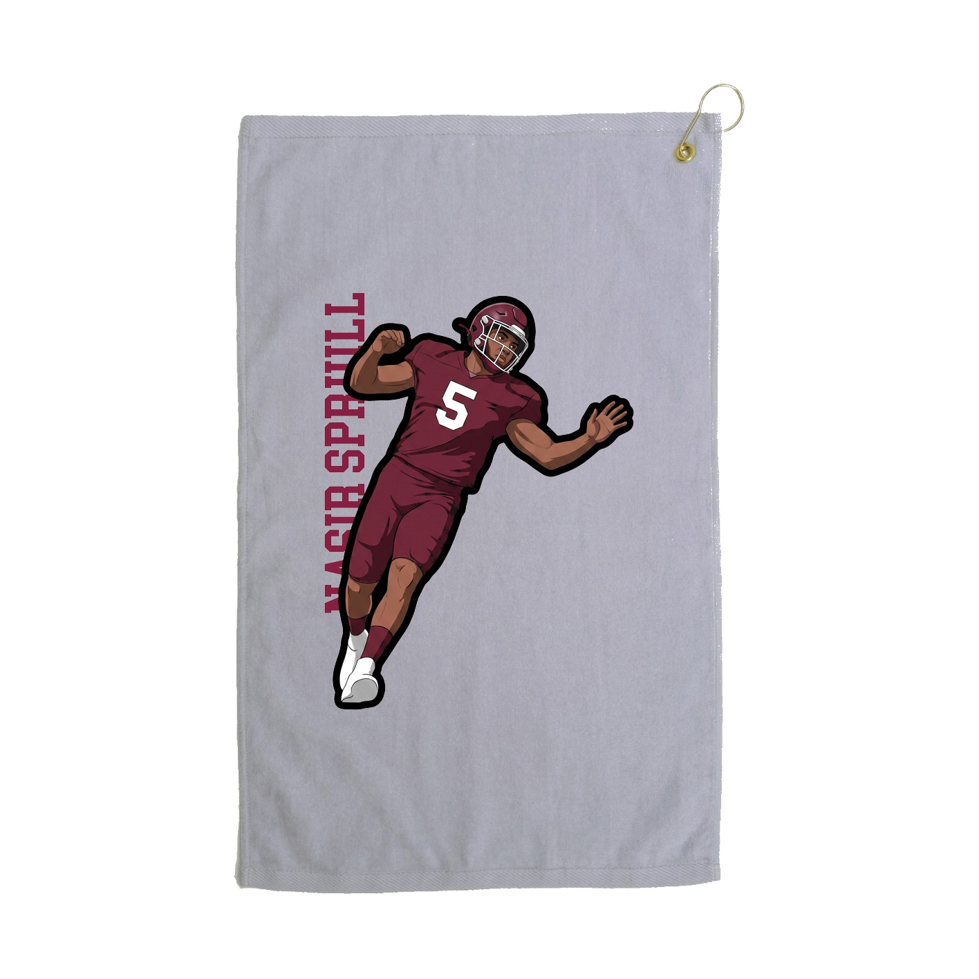 Golf Towel — Name Vertical in Grey