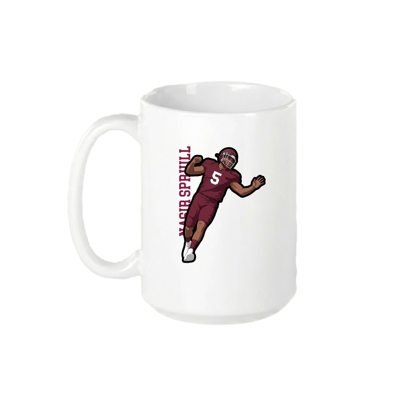 15oz Coffee Mug — Name Vertical in White