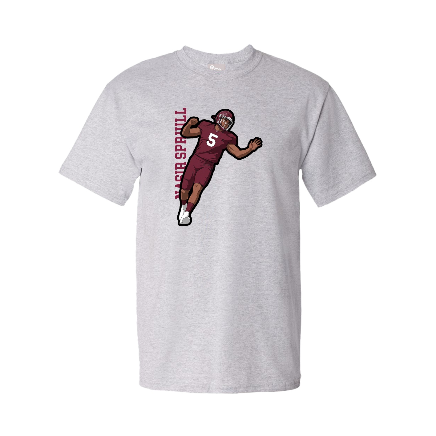 Tee — Name Vertical in Grey