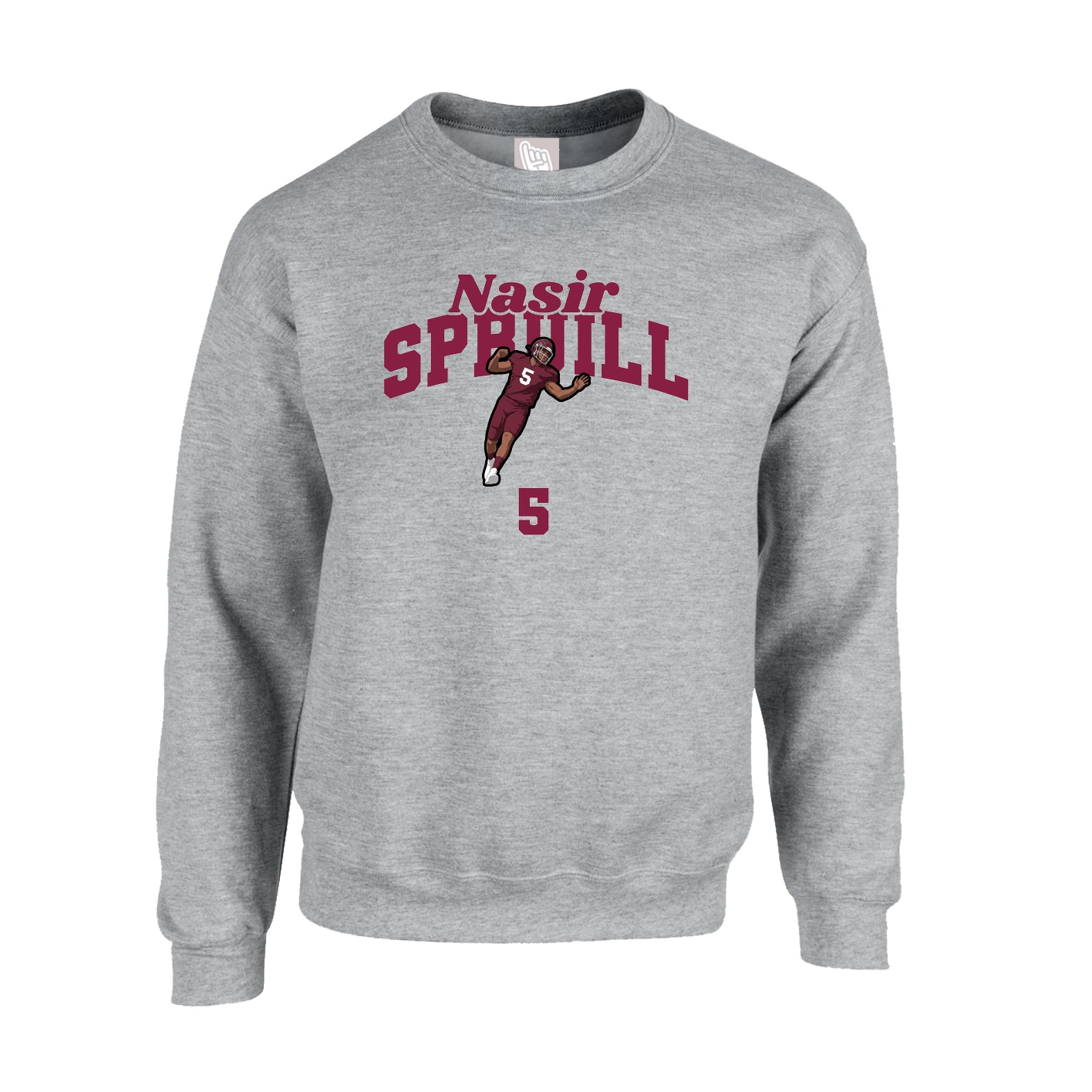 Fleece Crew — Signature Arch in Grey