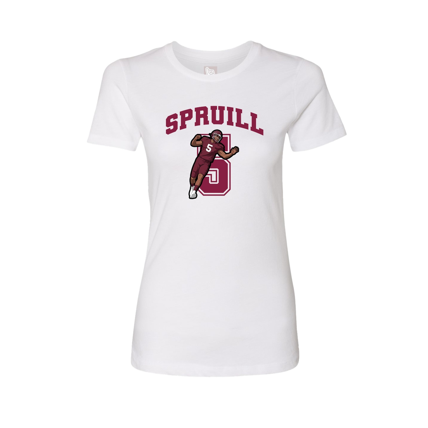 Fitted Women's Tee — Number in White