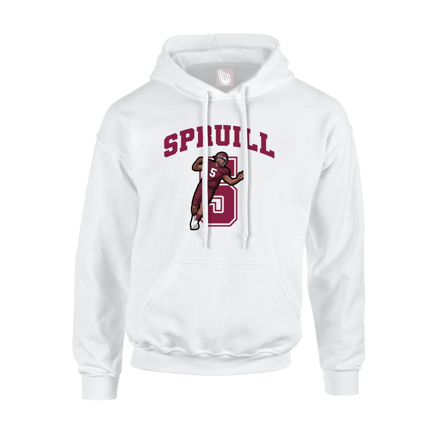 Youth Hoodie — Number in White