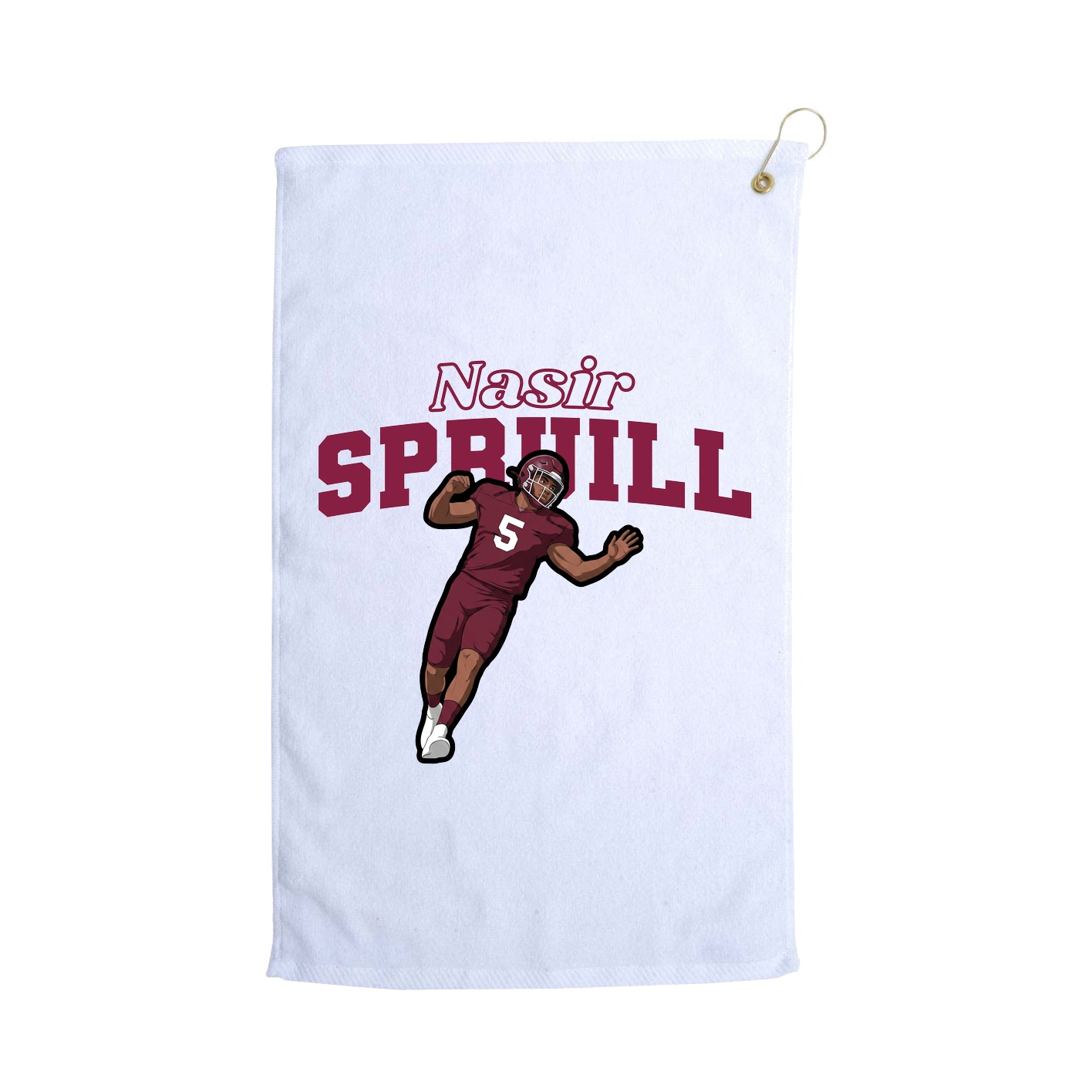 Golf Towel — Name Arch in White
