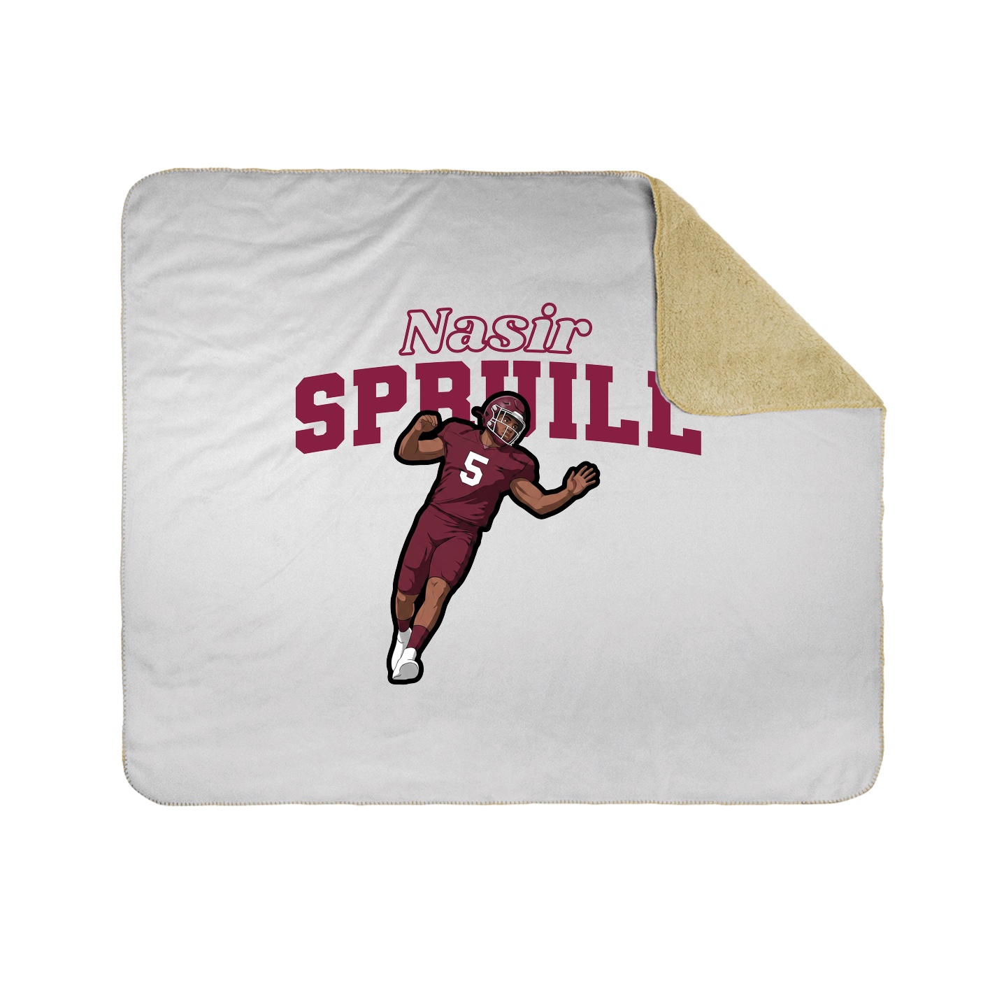 Throw Blanket — Name Arch in White