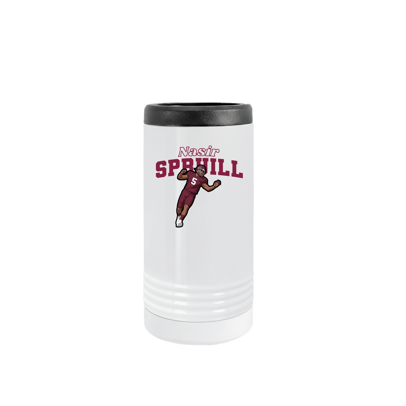 Slim Beverage Holder — Name Arch in White