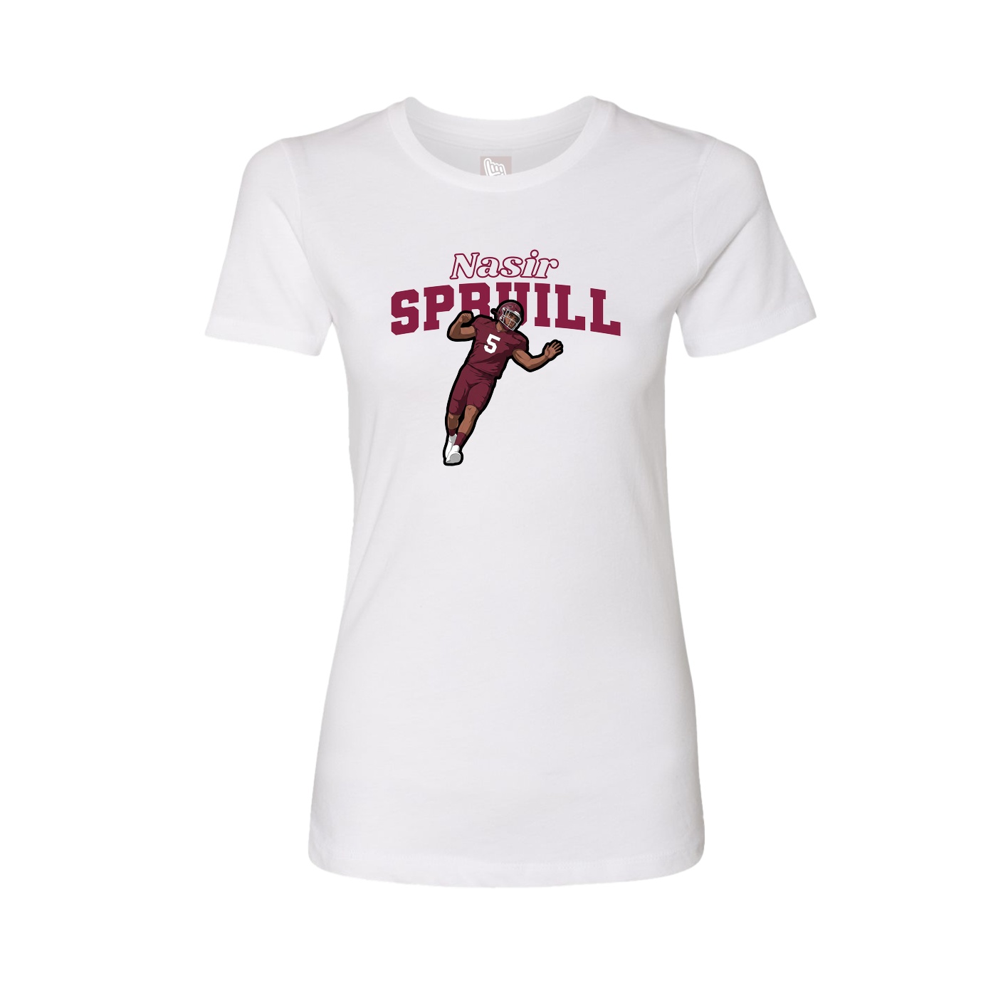 Fitted Women's Tee — Name Arch in White