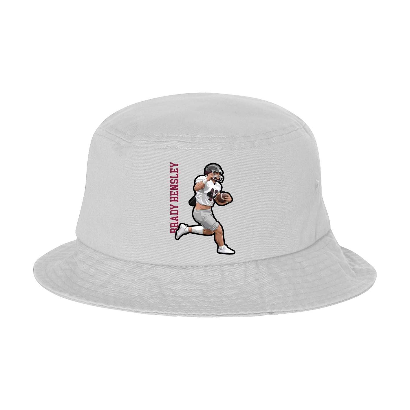 Bucket Cap — Name Vertical in White