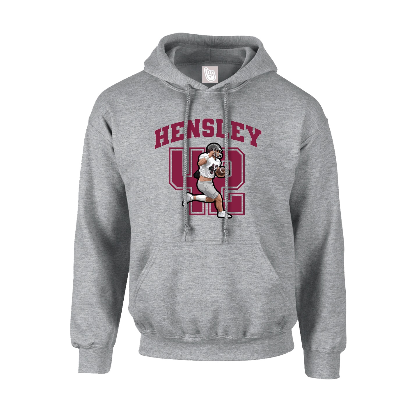 Youth Hoodie — Number in Grey