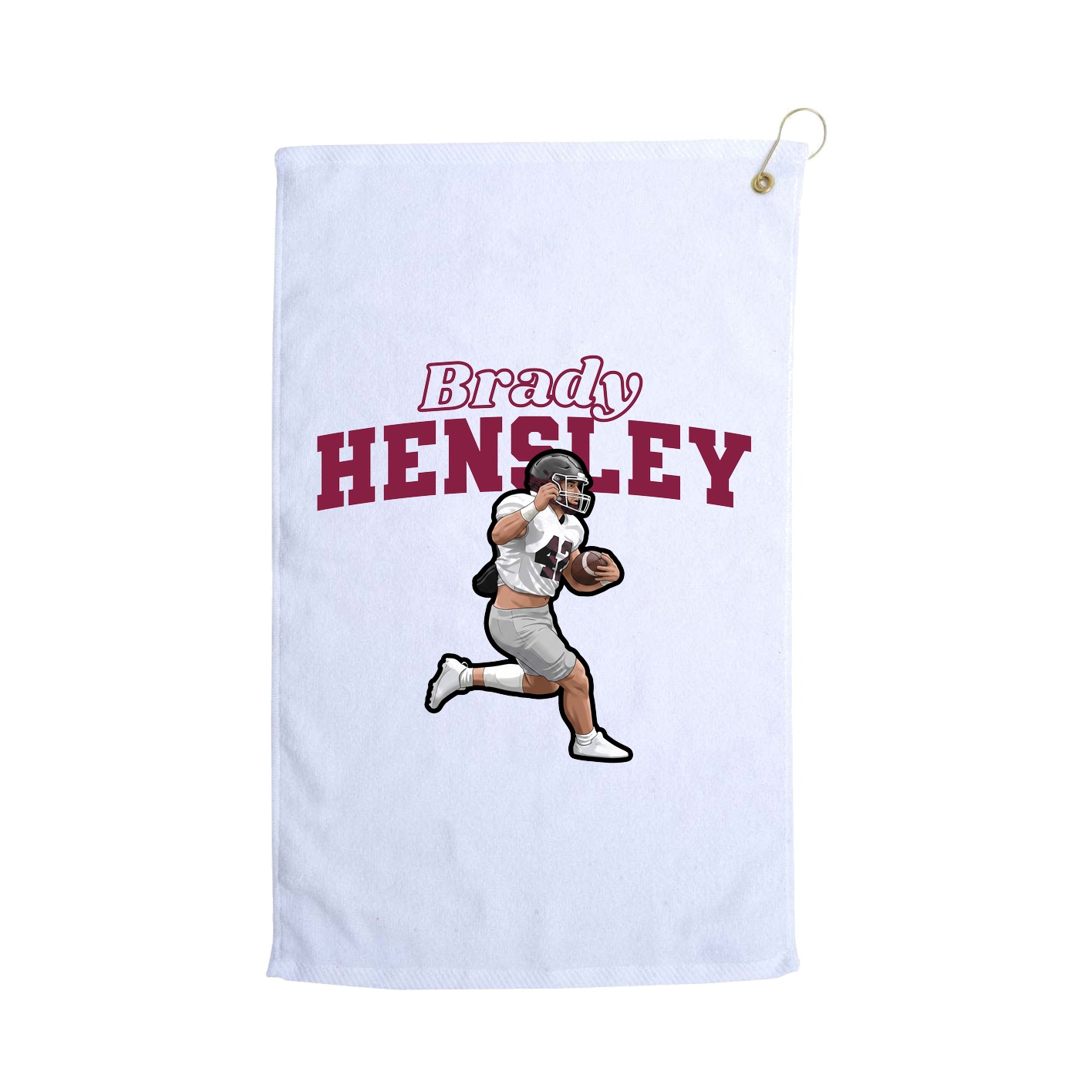 Golf Towel — Name Arch in White