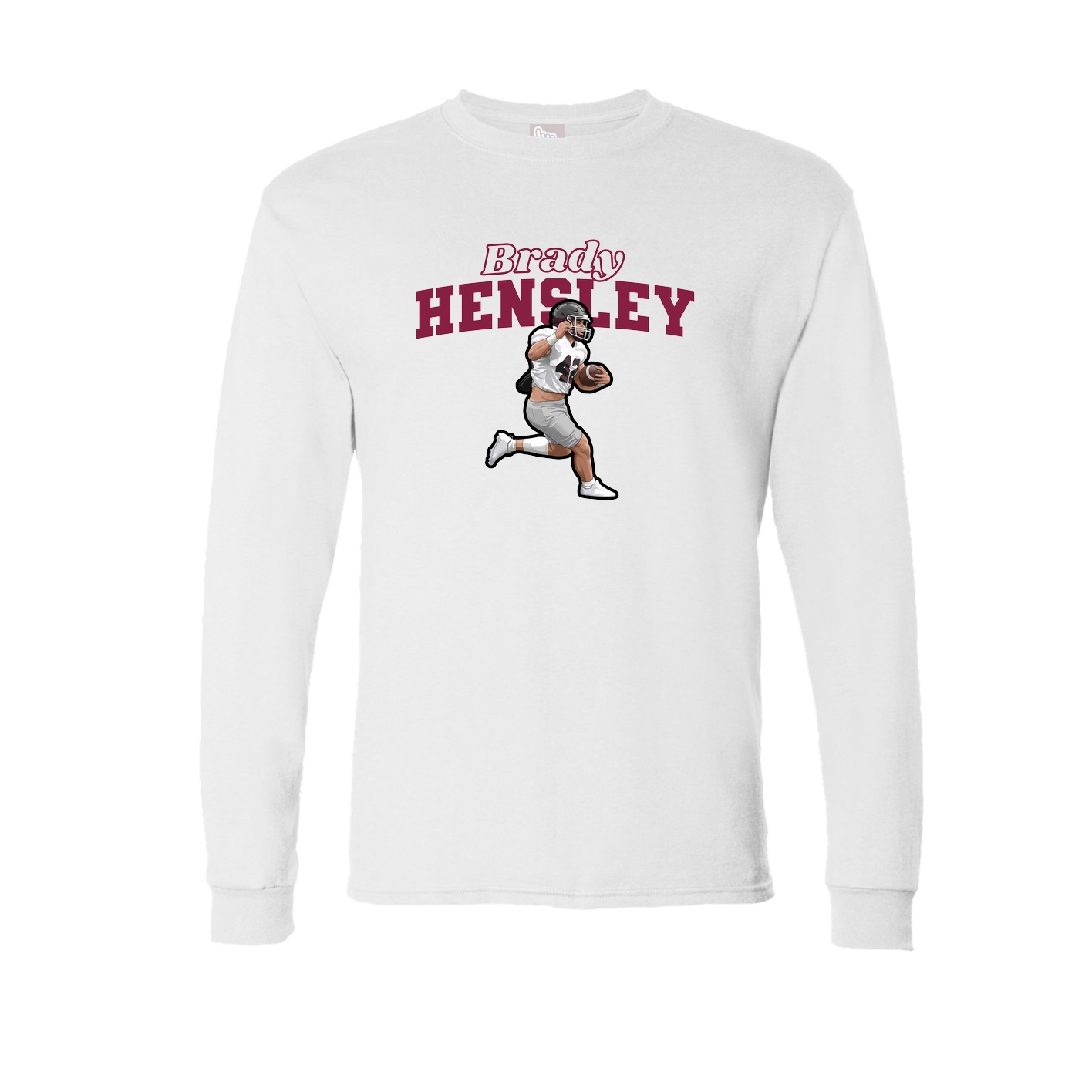 Long Sleeve Tee — Name Arch in White