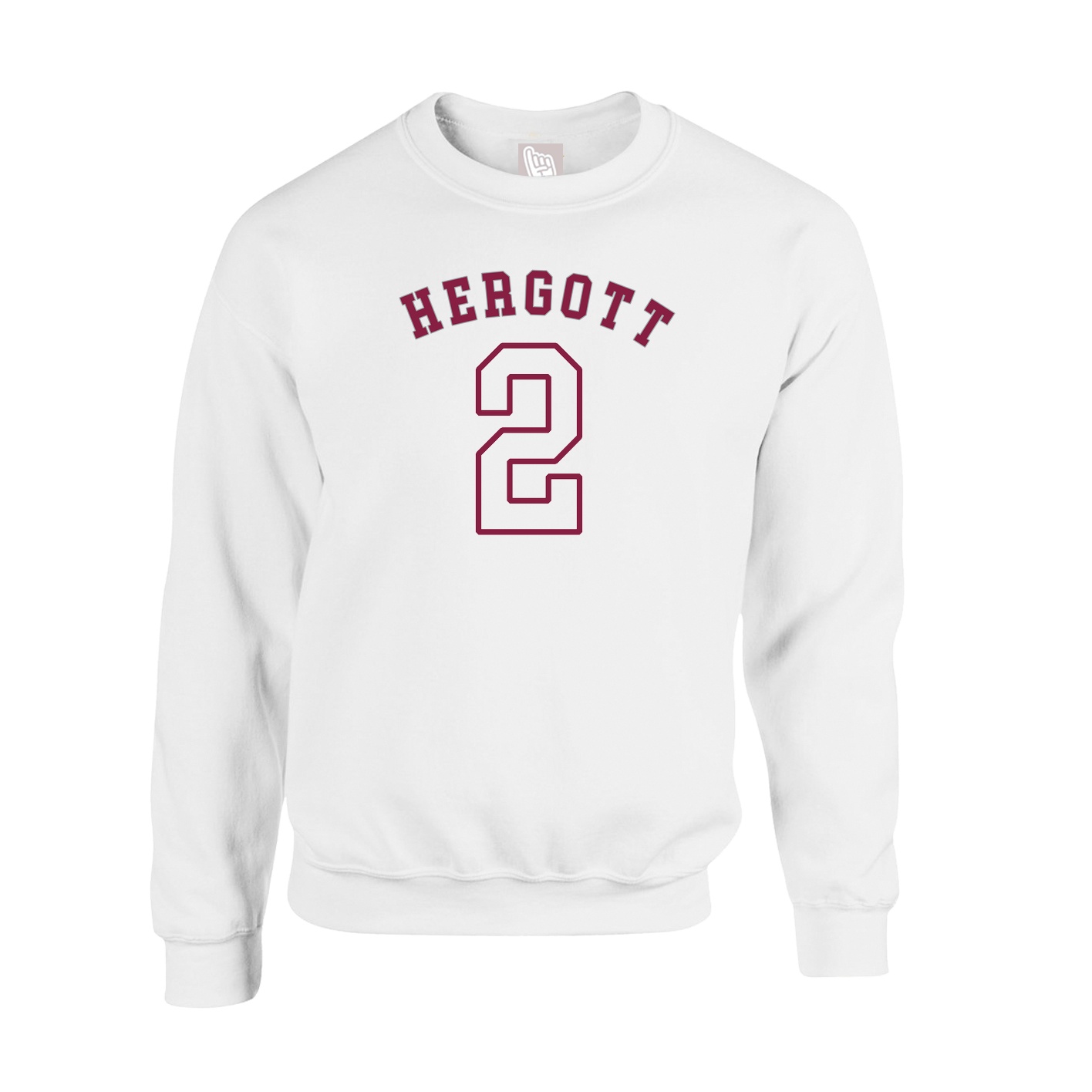 Fleece Crew — Shirsey Arch in White