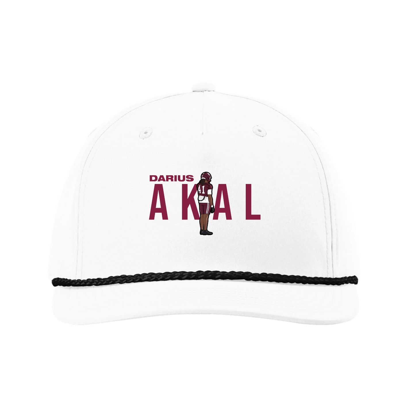 Five-Panel Classic Rope Cap — Player Name in White