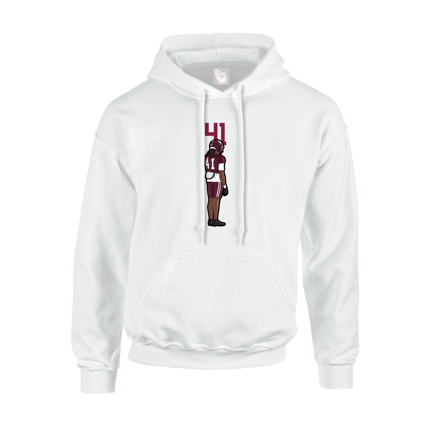 Youth Hoodie — Number Top in White