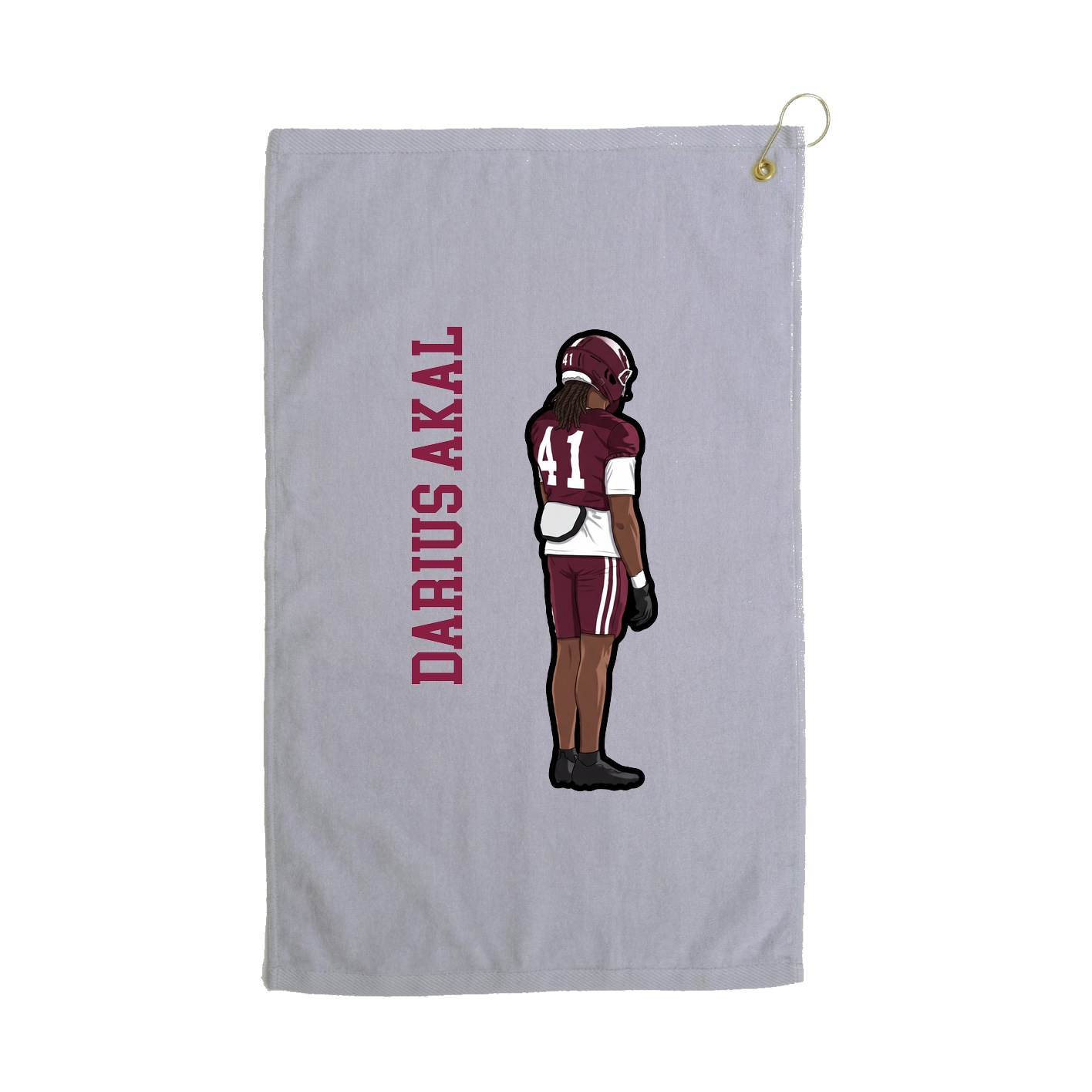 Golf Towel — Name Vertical in Grey