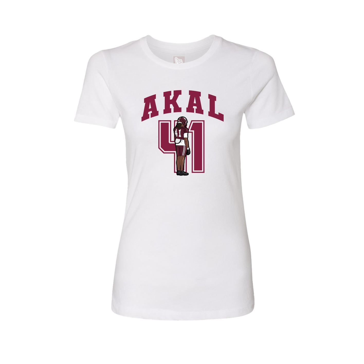Fitted Women's Tee — Number in White