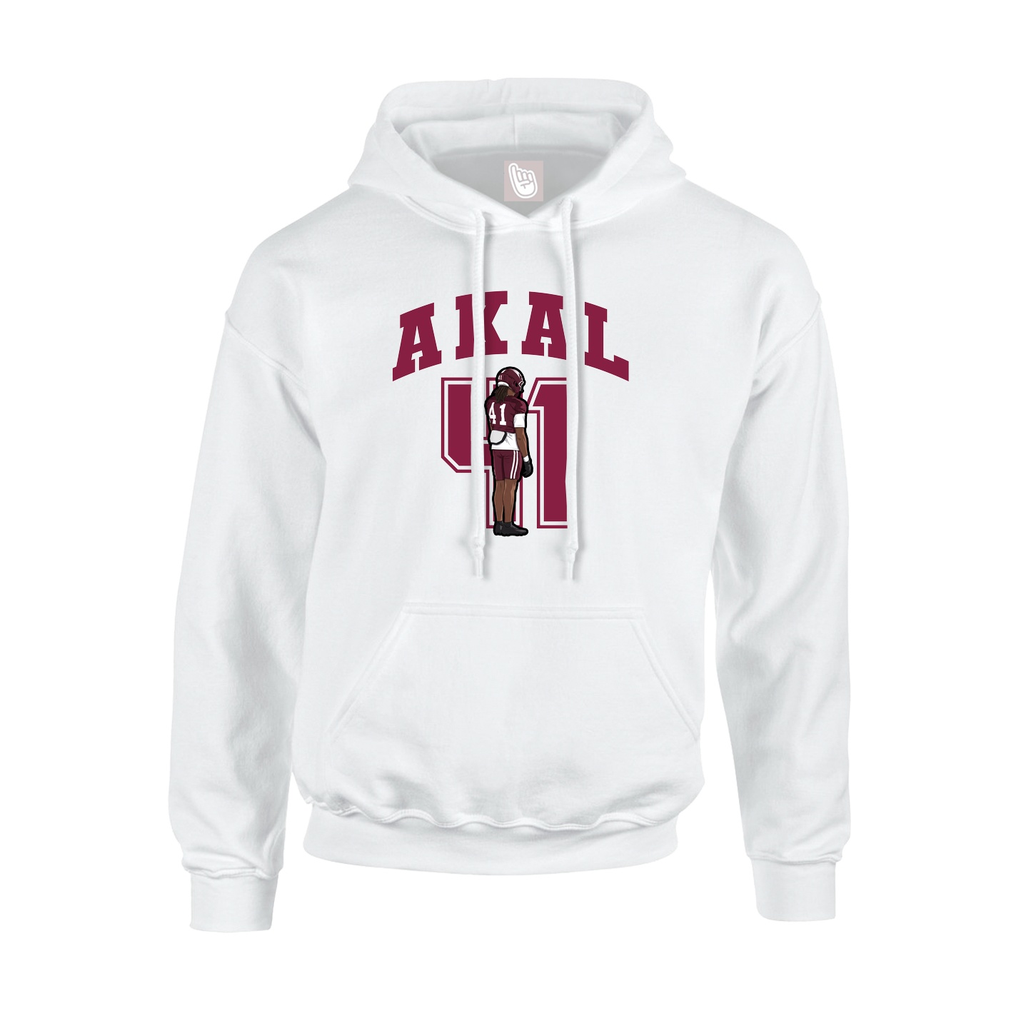 Youth Hoodie — Number in White