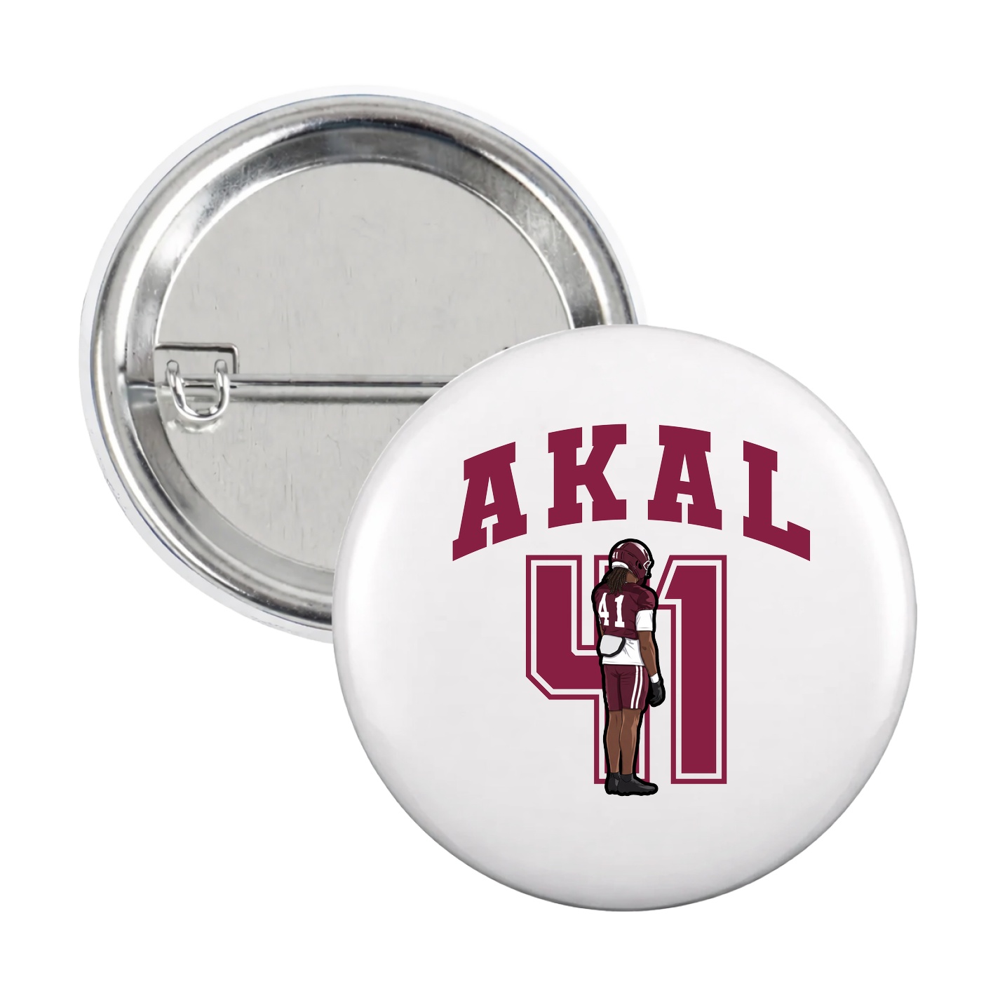 Game Day Button — Number in White