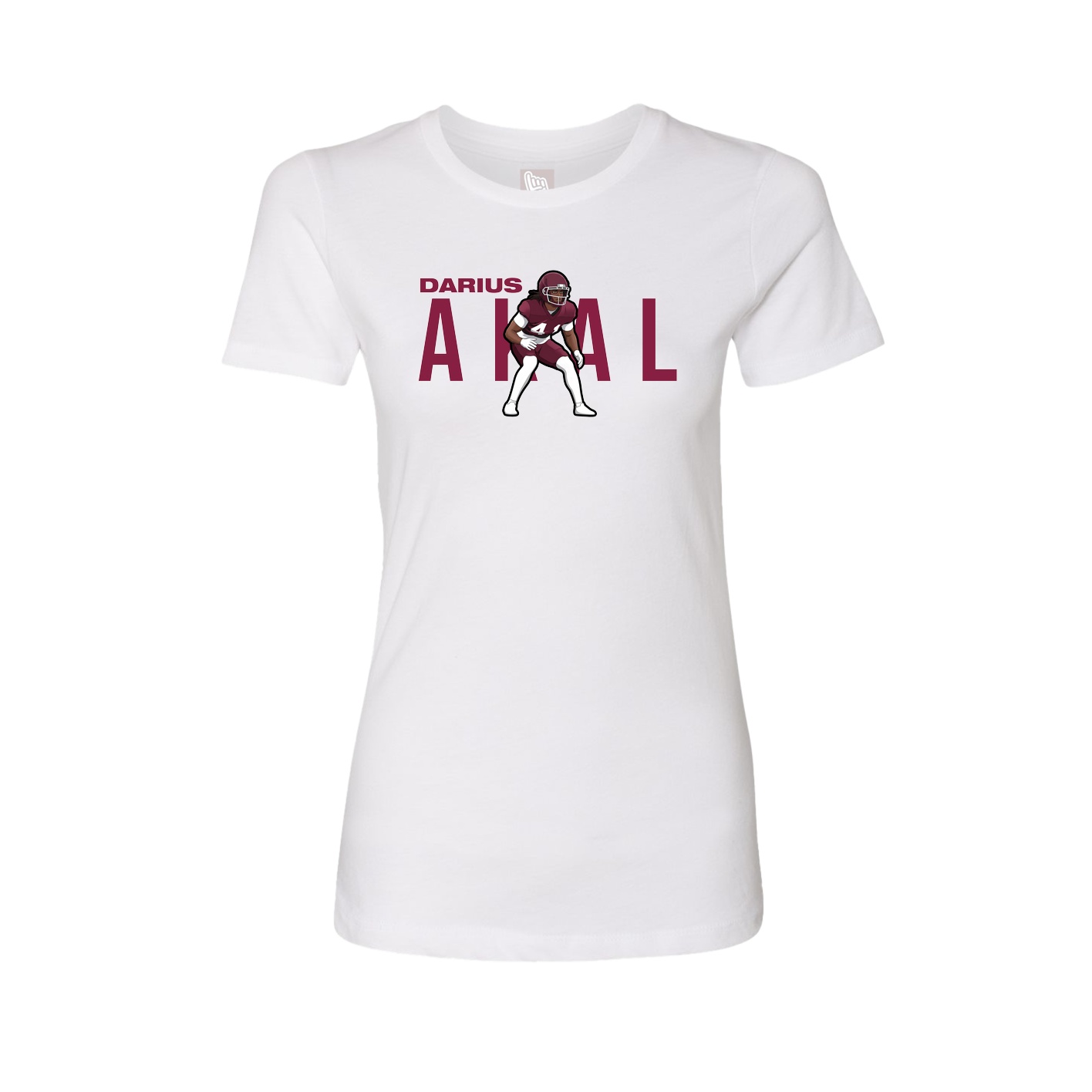 Fitted Women's Tee — Player Name in White