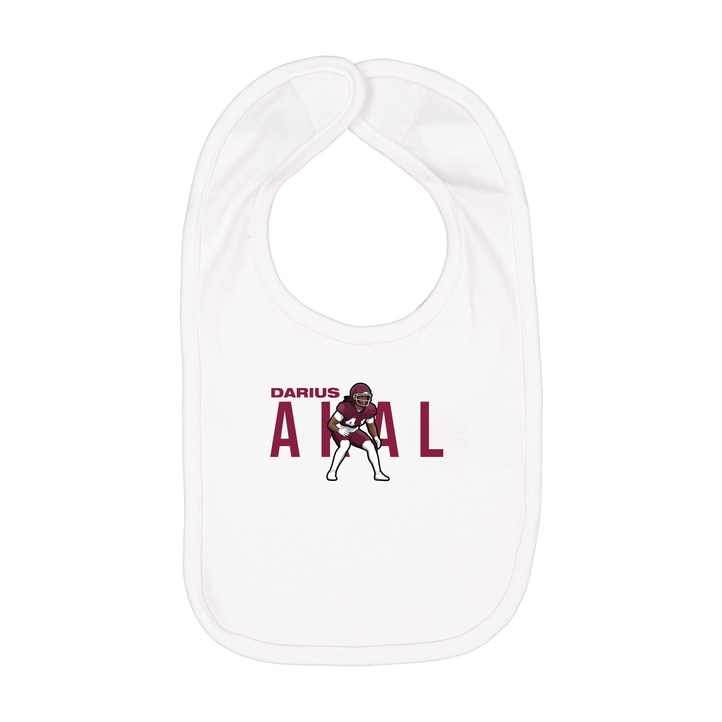 Infant Bib — Player Name in White