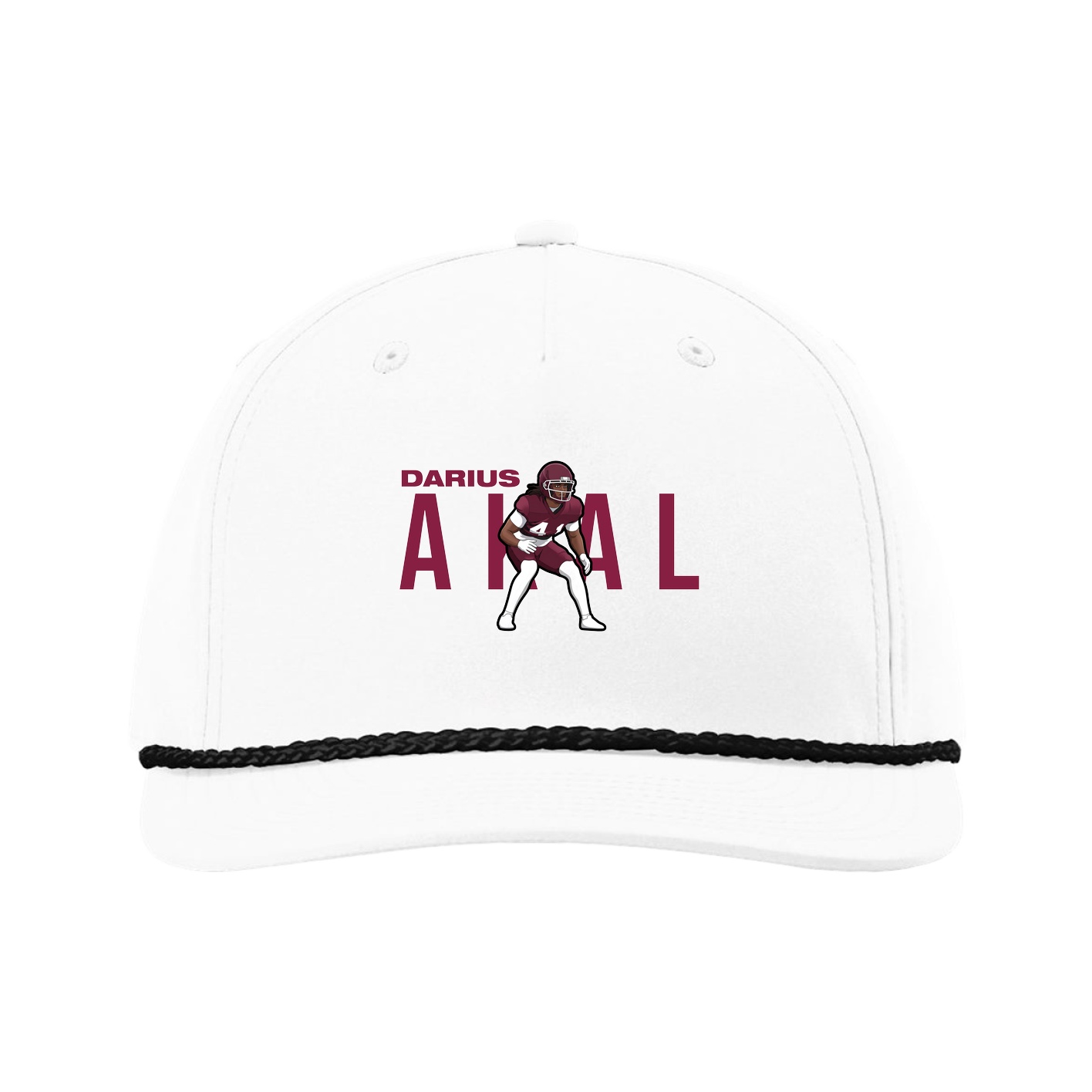 Five-Panel Classic Rope Cap — Player Name in White