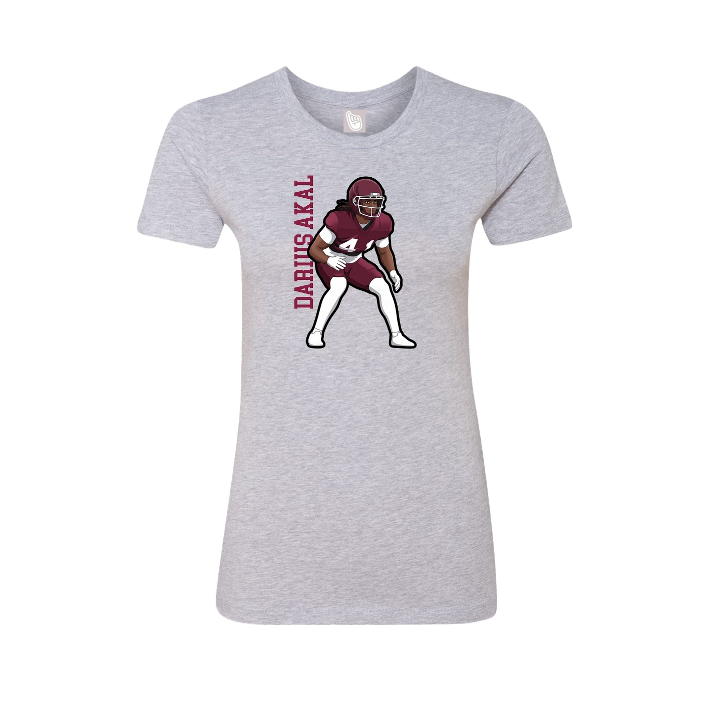 Fitted Women's Tee — Name Vertical in Grey