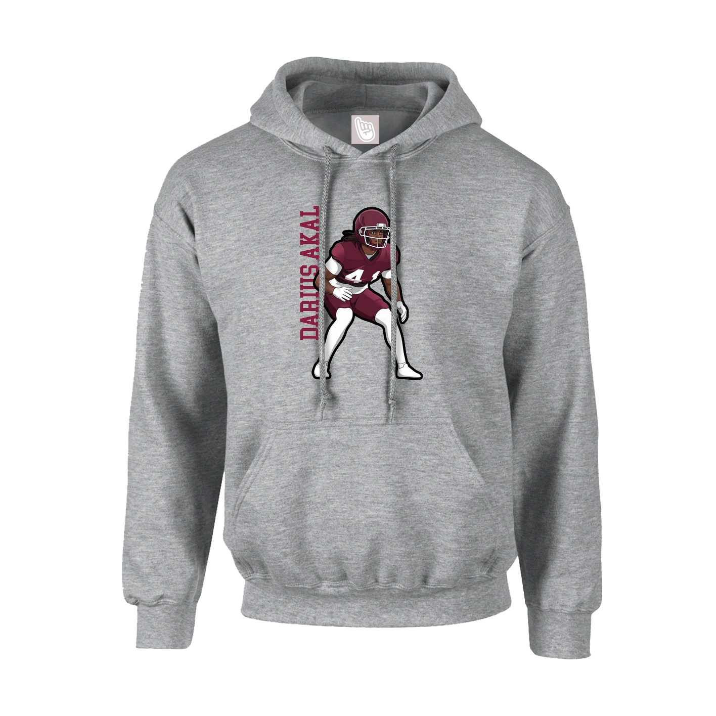 Youth Hoodie — Name Vertical in Grey
