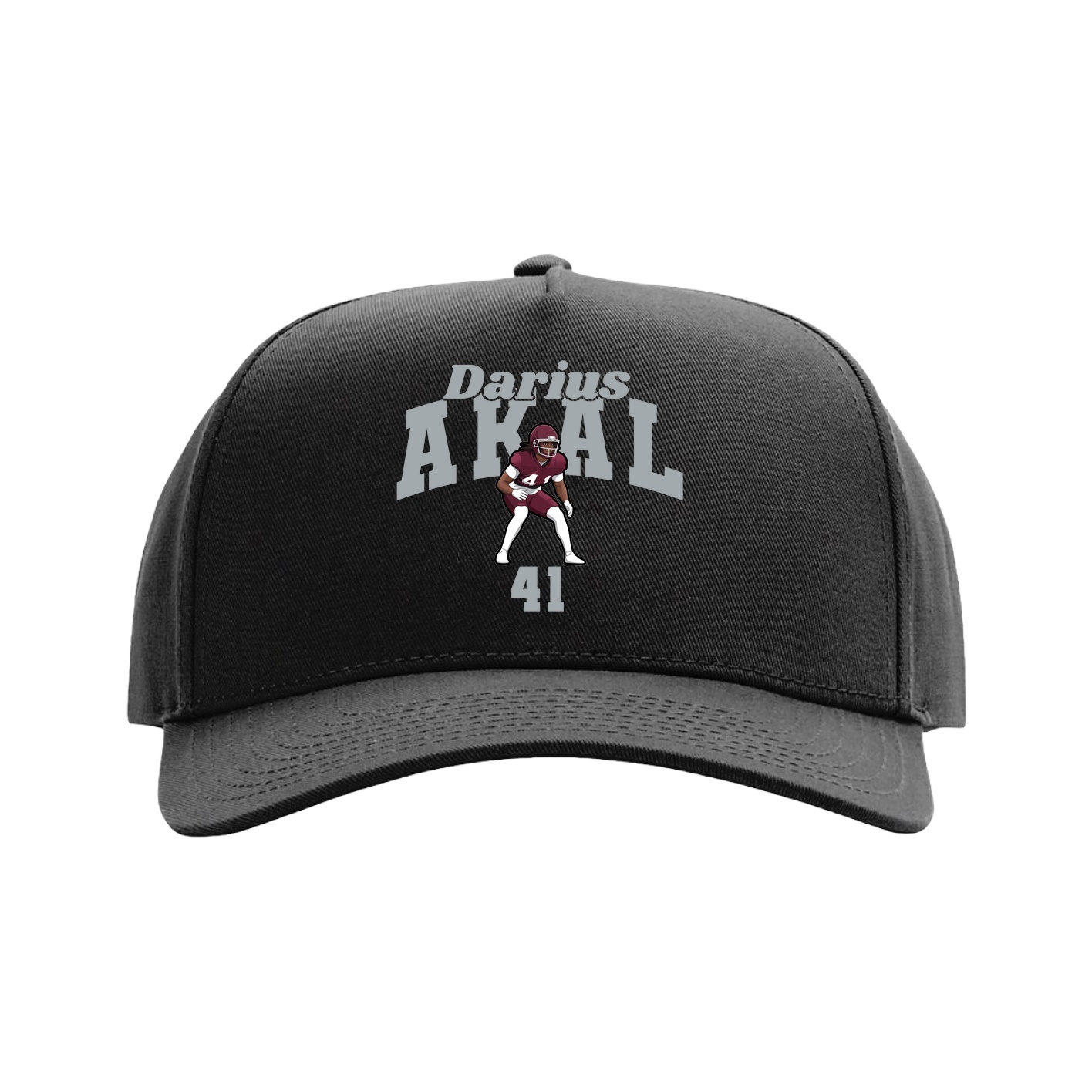 Full Fabric Five-Panel Champ Cap — Signature Arch in Black