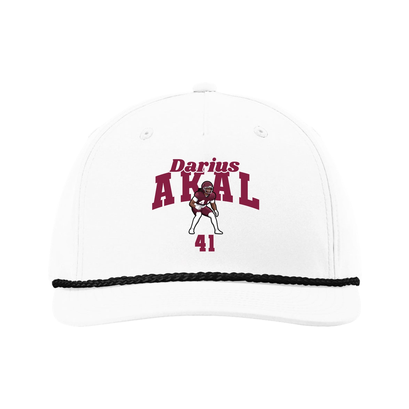 Five-Panel Classic Rope Cap — Signature Arch in White