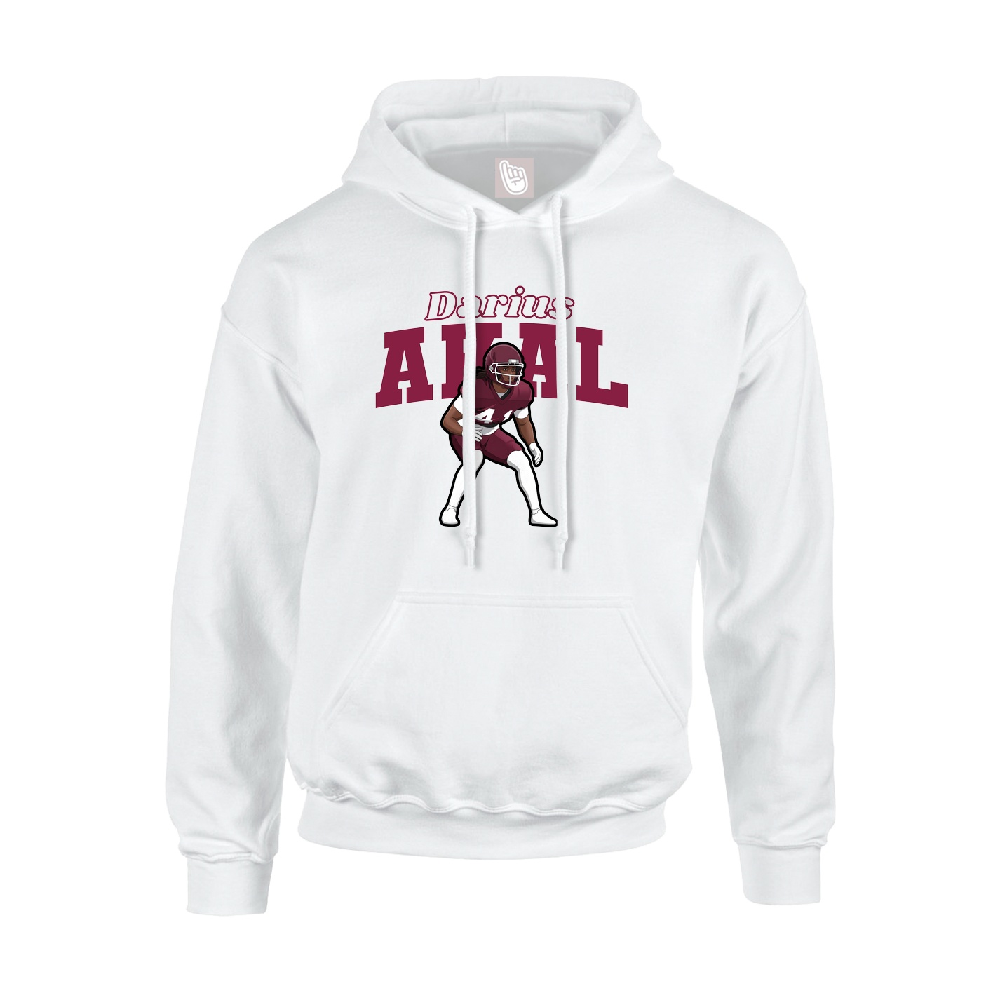Hoodie — Name Arch in White