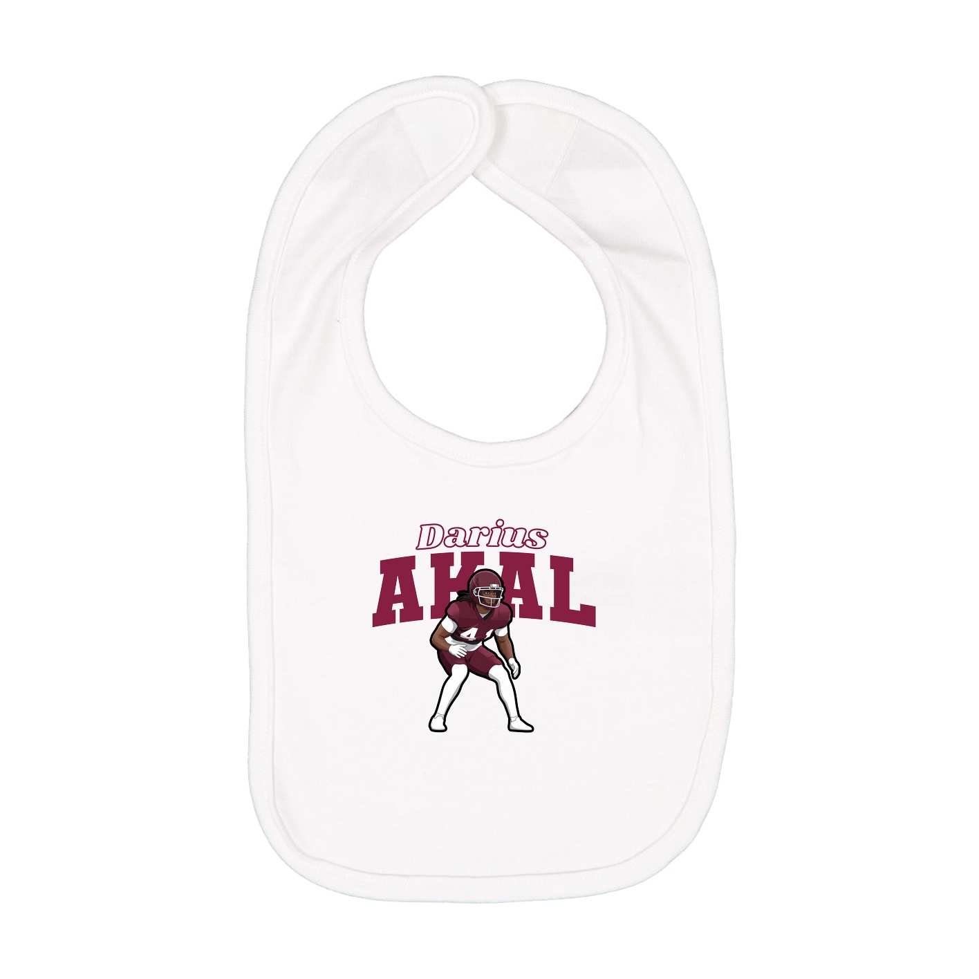 Infant Bib — Name Arch in White