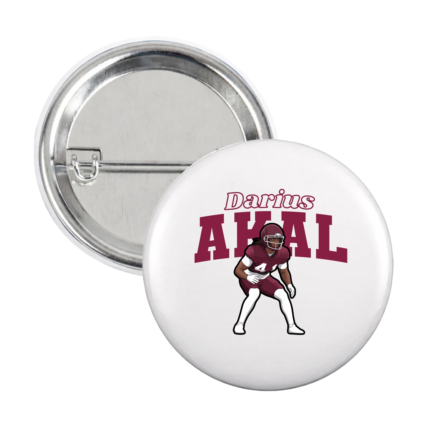 Game Day Button — Name Arch in White