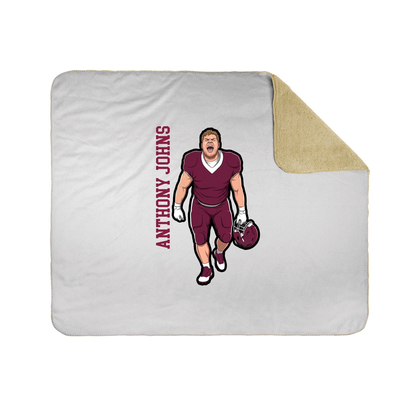 Throw Blanket — Name Vertical in White