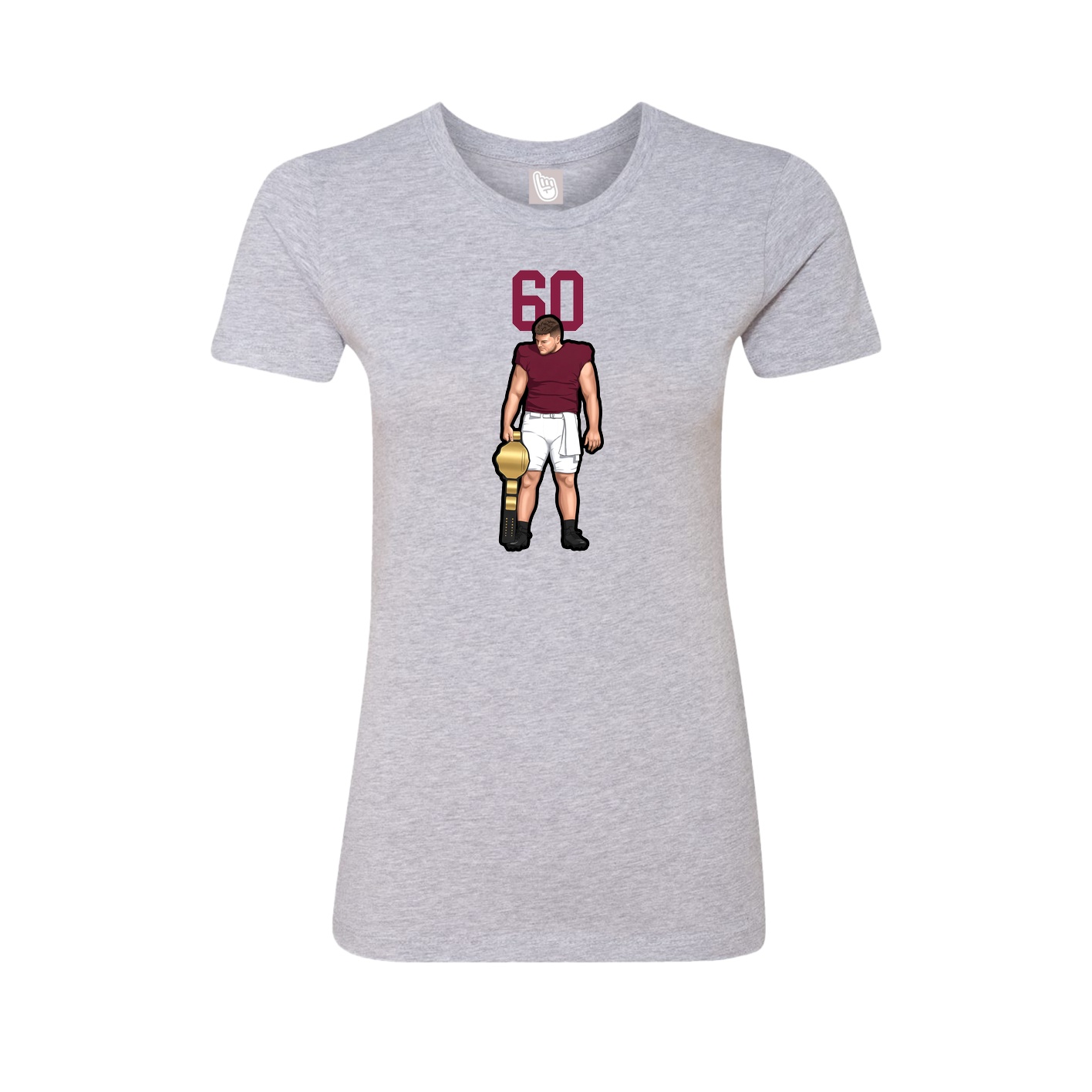 Fitted Women's Tee — Number Top in Grey